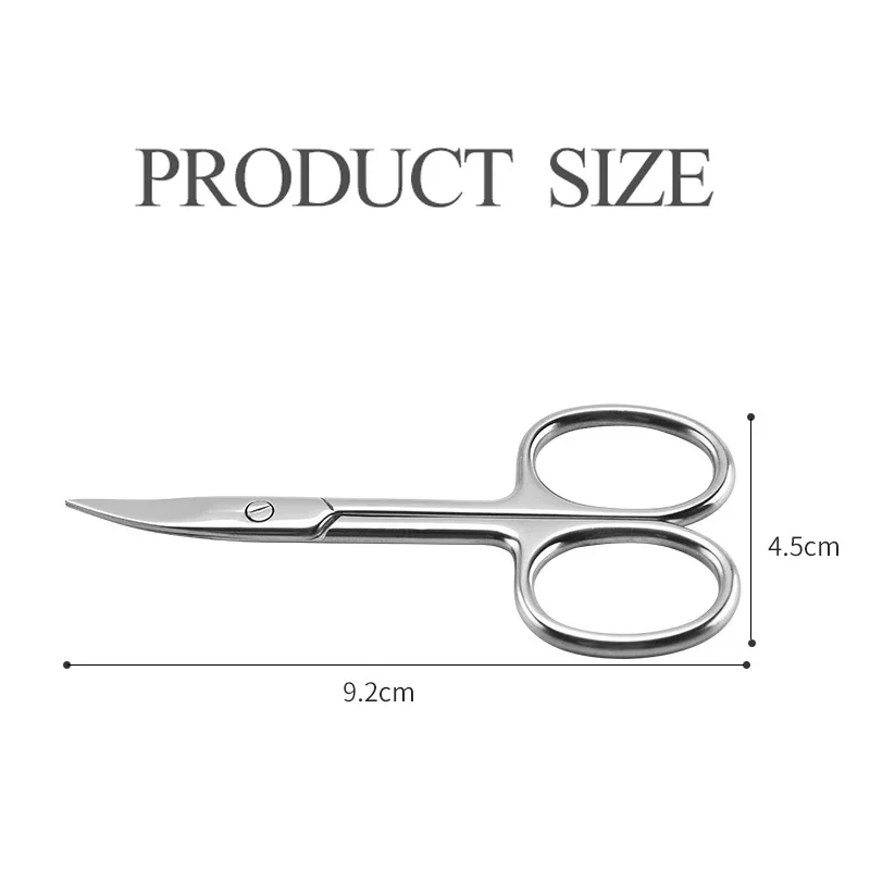 Curved Blade Eyebrow Scissors Professional Stainless Steel Precision Trimmer Eyebrow Eyelash Hair Remover Tool Nose Hair Scissor