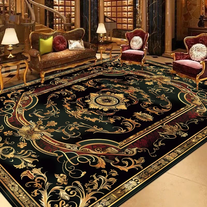 European Large Size Carpet Living Room Decoration Luxury Floor Mats Non-slip Bedroom Rugs Washable Lounge Computer Chair Mat