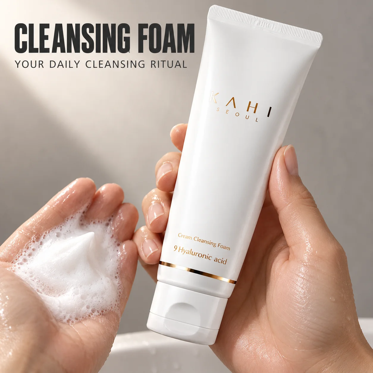 espuma-de-limpeza-facial-kahi-cream-9-com-Acido-hialuronico-hidratante-e-nutritiva-limpeza-facial-suave-e-profunda