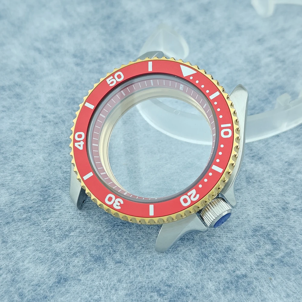 42mm Silver SKX007 Watch Case Flat Sapphire Glass Fit for NH35 NH36 4R 6R 7S Movement 28.5mm Dial Men Watch Case Repair Parts