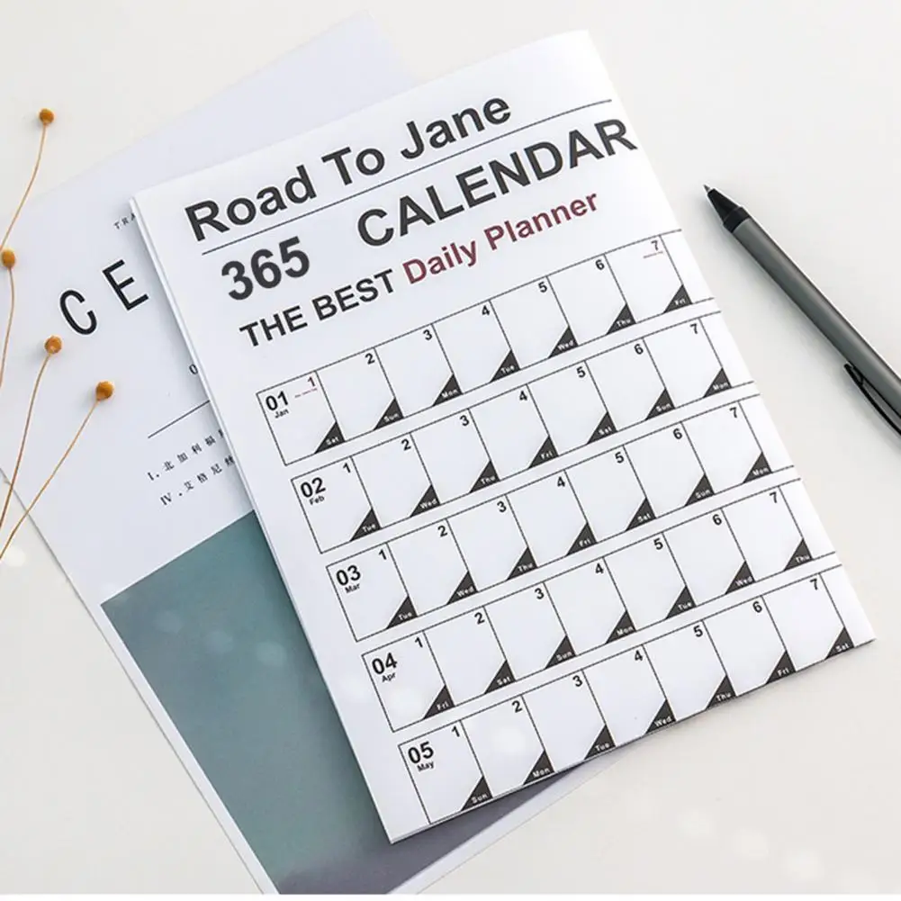 1 Set Helpful 2023 365 Day Poster Calendar Planner Tear-Resistant Poster Calendar with Stickers for School