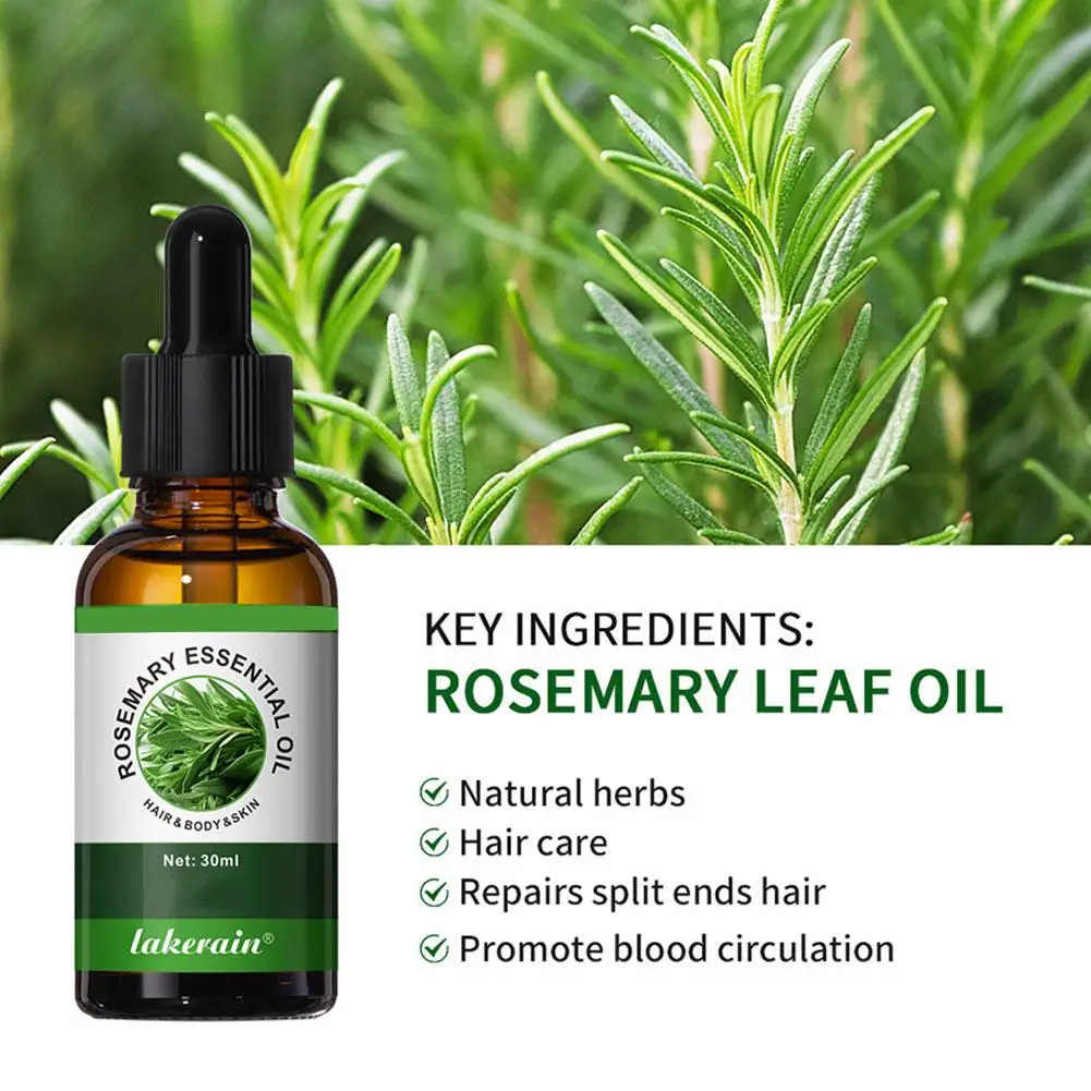 30ml Rosemary Hair Essential Oil Hair Oil Hair Care Serum for Hair Strengthening Nourishing Split Ends V6E4