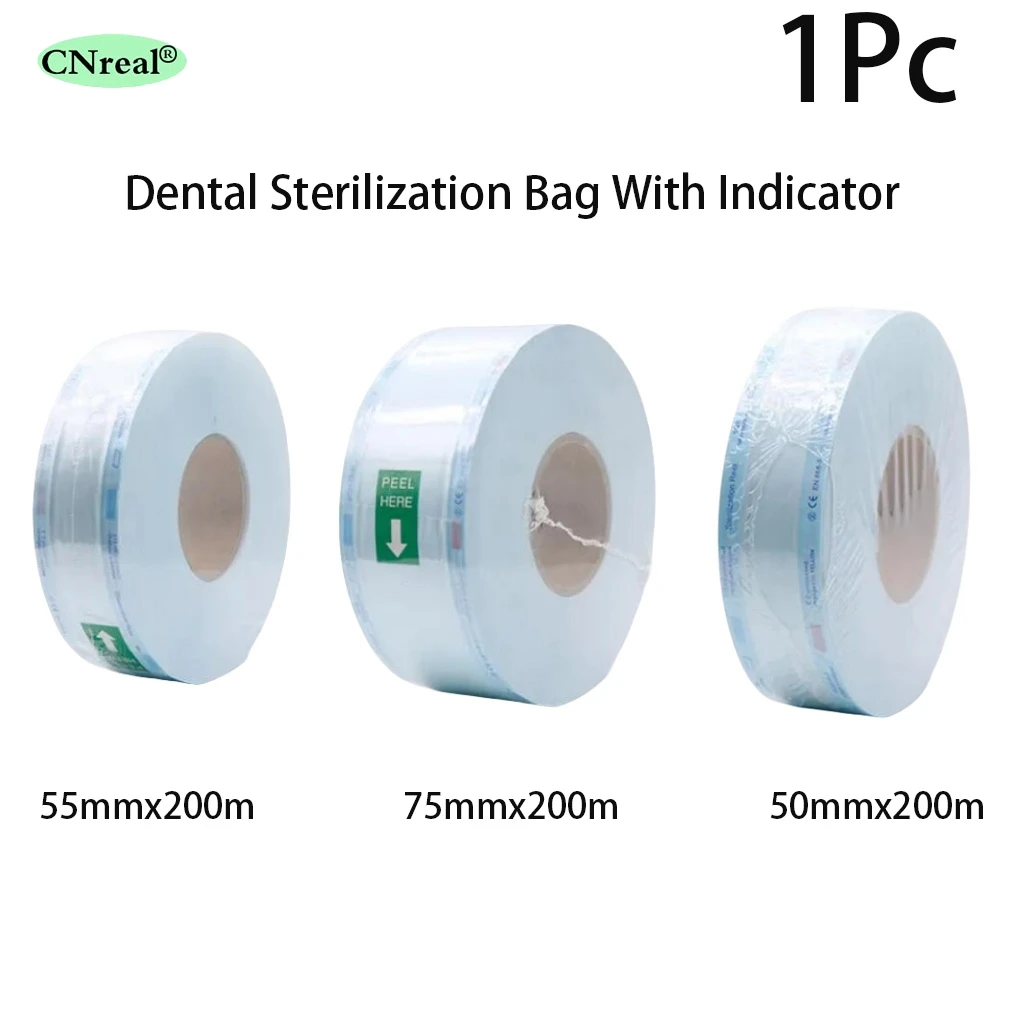 1 Roll Dental Autoclave Sterilization Self-Sealing Pouches Bag Dental Sealing Pocket Disposable Length 200m Dentistry Materials