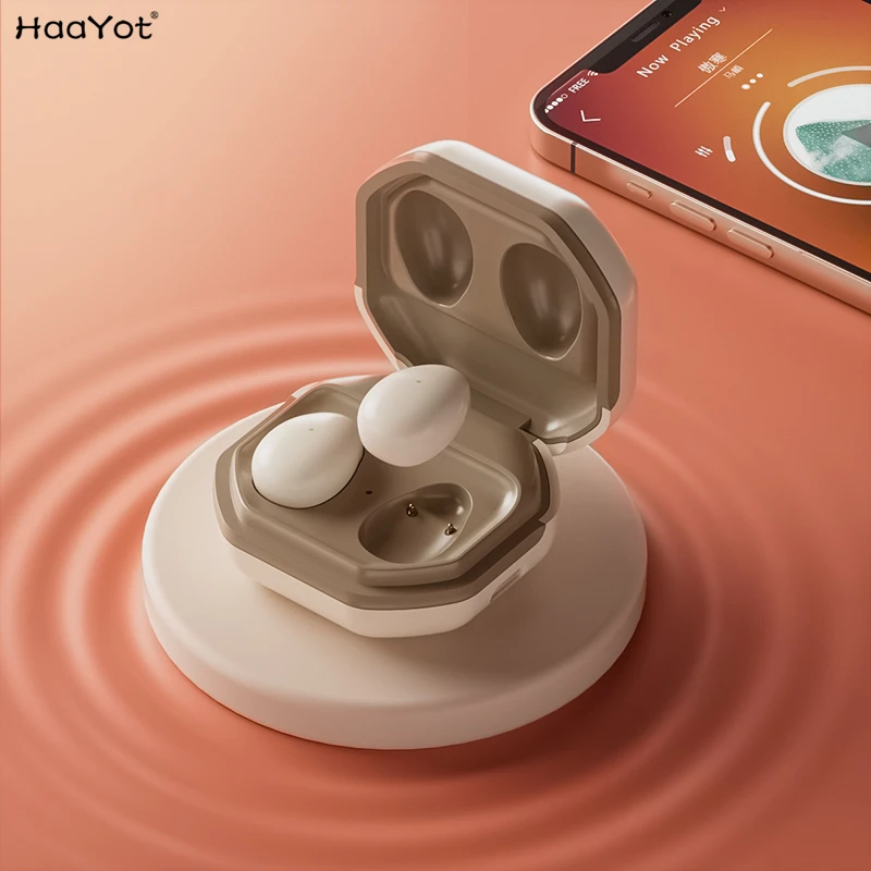 

HAAYOT Invisible Mini Bluetooth 5.3 Headset In Ear TWS Earbuds Wireless Stereo Earpiece for Iphone Android with Charger Case New