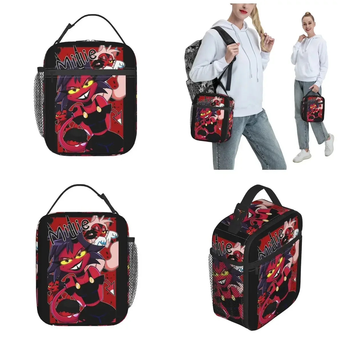 Helluva-Boss Millie Accessories Insulated Lunch Bags For Picnic Food Storage Bag Reusable Thermal Cooler Lunch Boxes