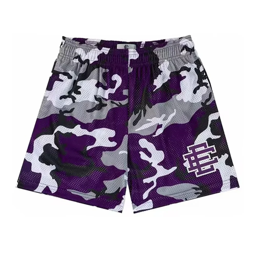 New summer Eric Emanuel EE camouflage mesh shorts classic print fitness shorts men\'s fitness basketball sports beach shorts