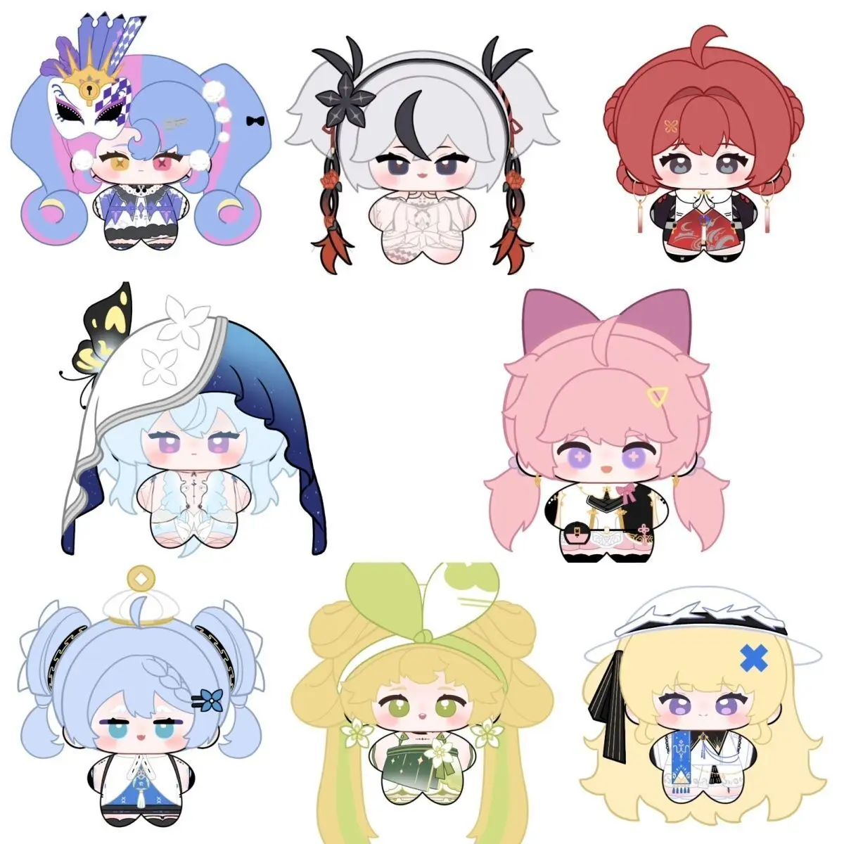 

10CM Anime Game Wuthering Waves Rover Jinhsi Changli Camellya ROCCIA Cosplay Plush Doll Cute Dango Pendant Keychain Toy Kid Gift