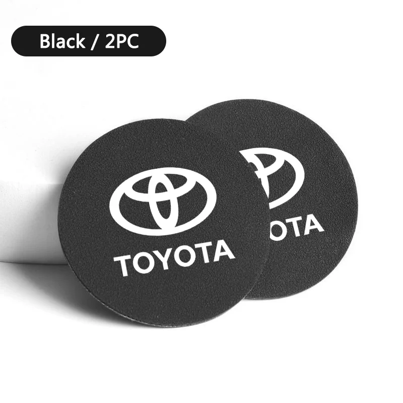 2Pcs Car Coaster Water Cup Mat Auto Interior Accessory For Toyota TRD Corolla CHR Yaris Auris Rav4 Hilux Prius Avalon CROWN REIZ