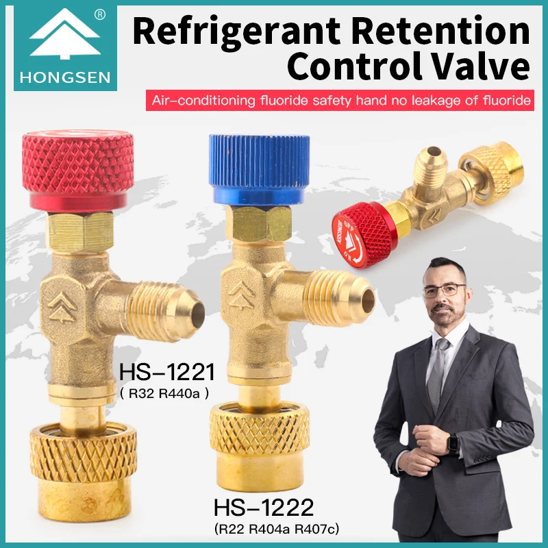 Imagem -06 - Condicionado Safety Valve Adapter Fitting Ferramenta de Refrigeração Carregamento Copper Adapter hs R410a R22 ar