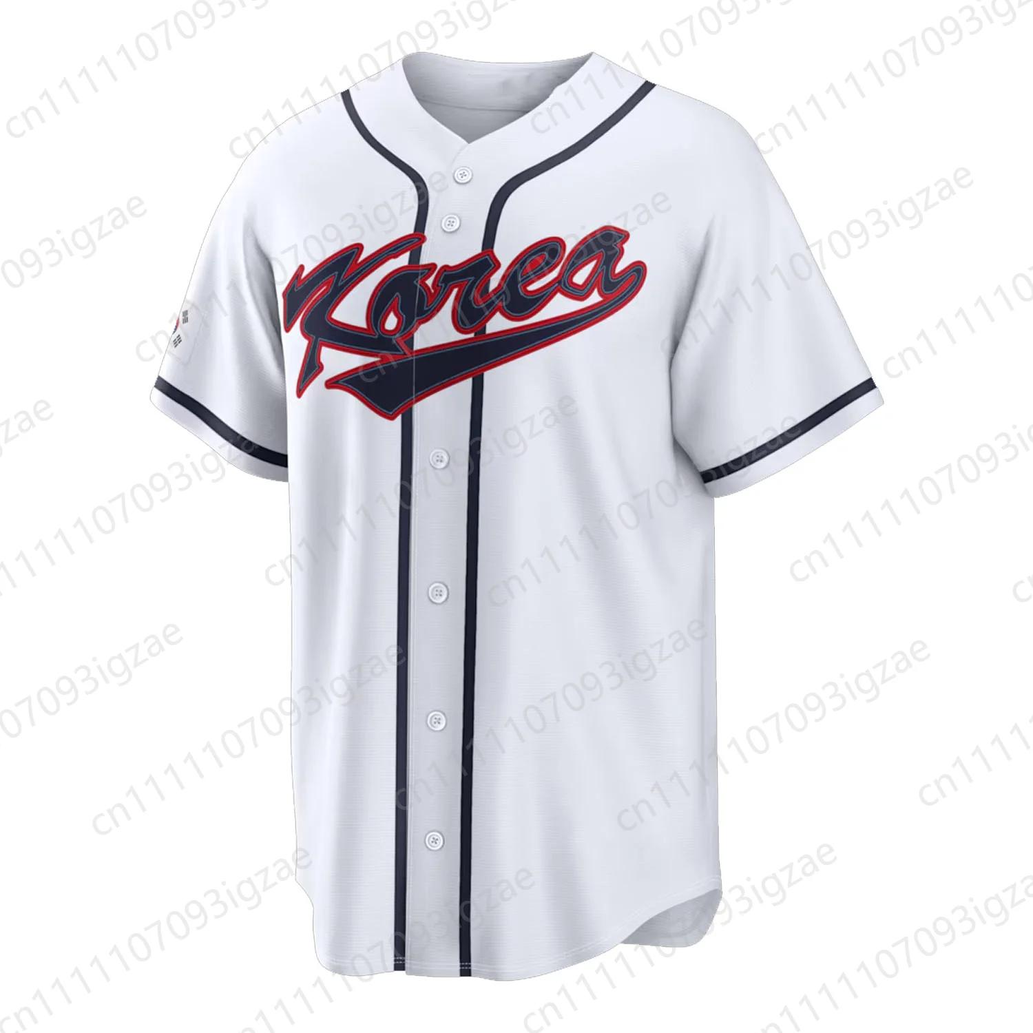 2026 New Athletic Summer Unisex  Korea Baseball Classic Green Button Down Baseball Jersey Sports Shirt