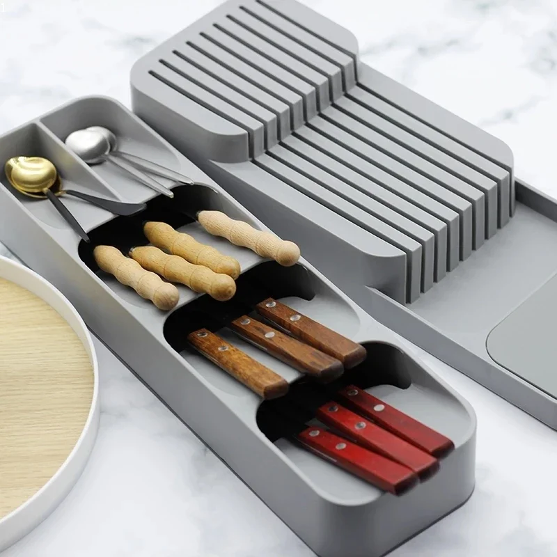 Spoon Storage Box Cutlery Tray Knife Holder Knife and Fork Storage Box Tableware Organizer Plateau Knife Block Holder Kitchen