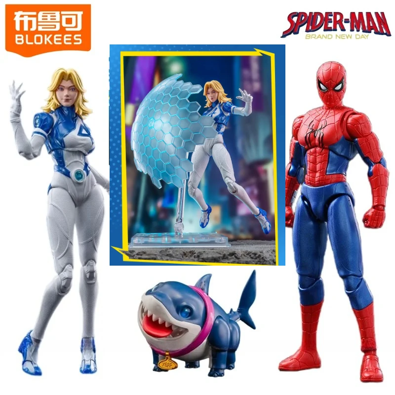 BLOKEES Building Block Marvel Hero Beyond : Brand New Day Spider-Man Susan Storm Richards Jeff The Land Shark Assemble Model Toy