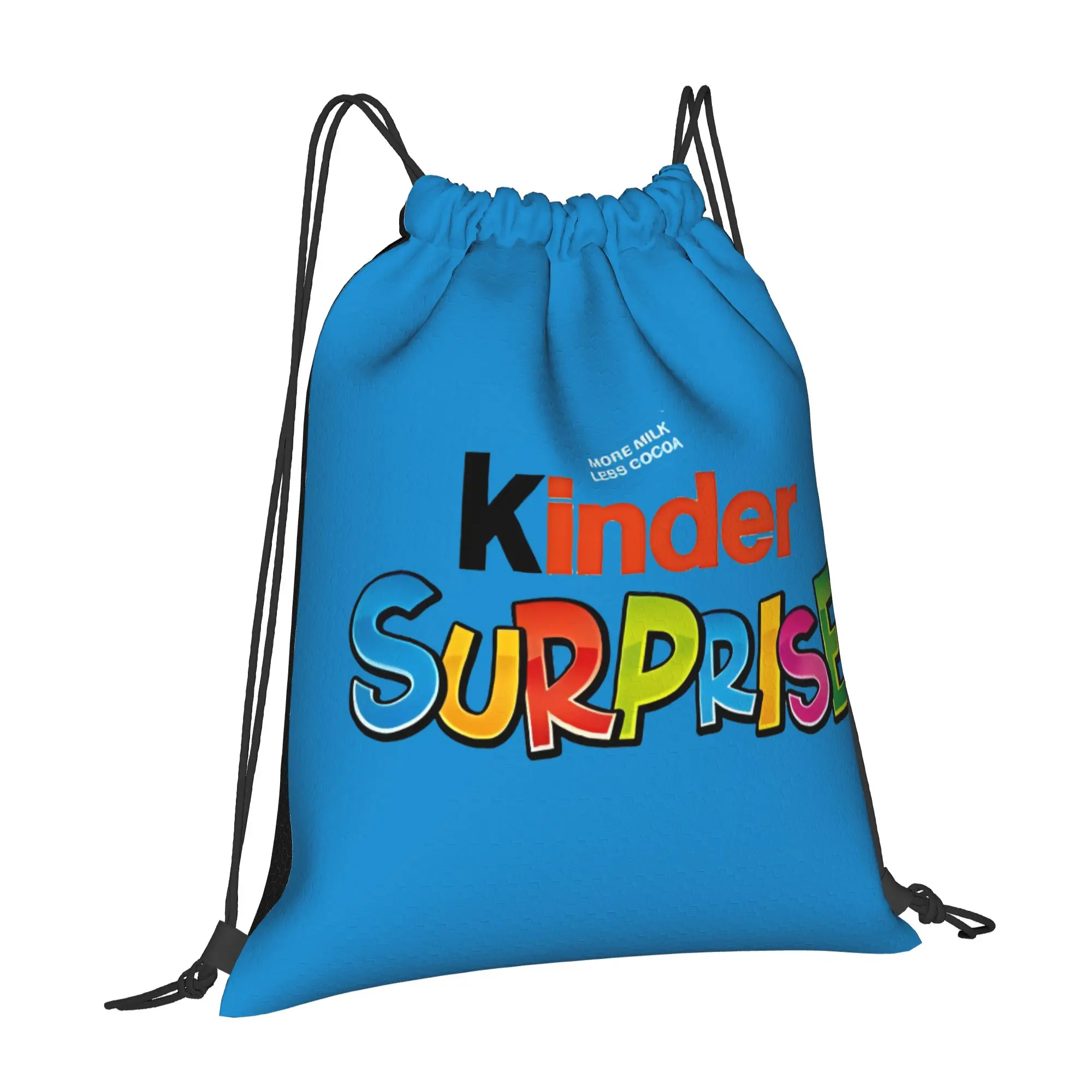 Kinder Sweets surprise blue Kinder Portable Hiking Drawstring Backpack Riding Backpack Gym Clothes Drawstring Bags