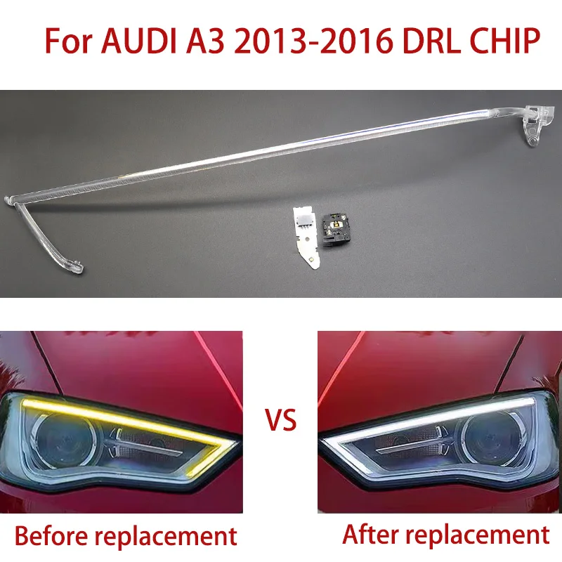 White Light For Audi A3 2013-2016 Car Headlight DRL CHIP Light Guide Tube Angel Eyes Daytime Running Chip Ballast Module Parts