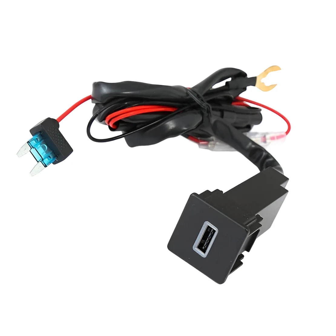 Car USB-A QC3.0 Fast Charger Port Socket Outlet Adapter Fuse Box Wire Cable Upgrade Kit Fit For Isuzu D-Max Mazda BT50