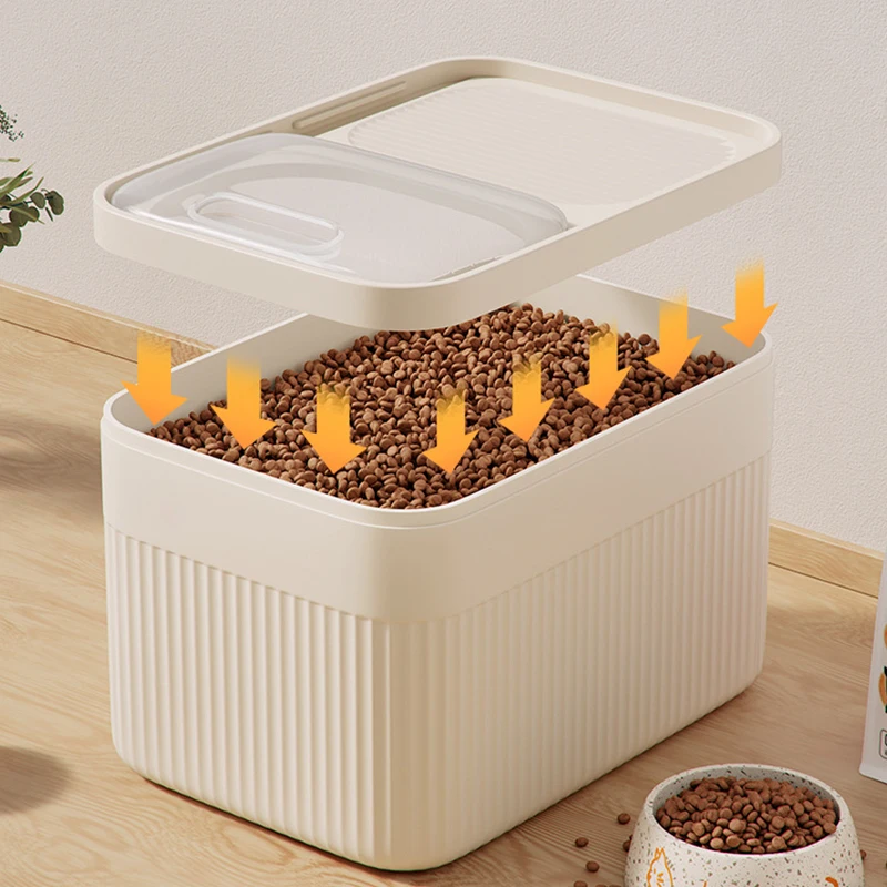 

Cat Food Sealed Storage Barrel Dog Food Container with Airtight Lid Large Capacity Dry Food Freeze-Dried Grain Box Multipropose