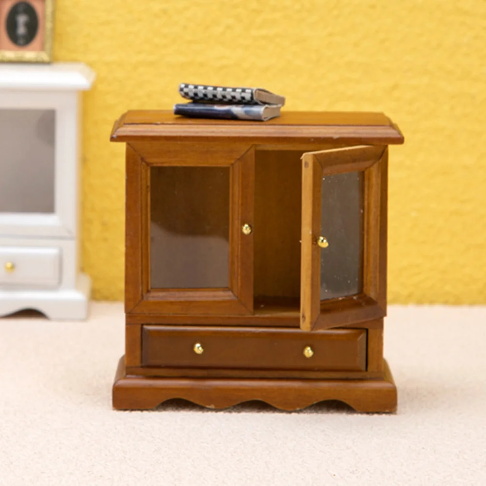 Cabinet Model Dollhouse Lovely Mini Decor Landscaping Baby Prop Wooden Adorable Miniature Adornments