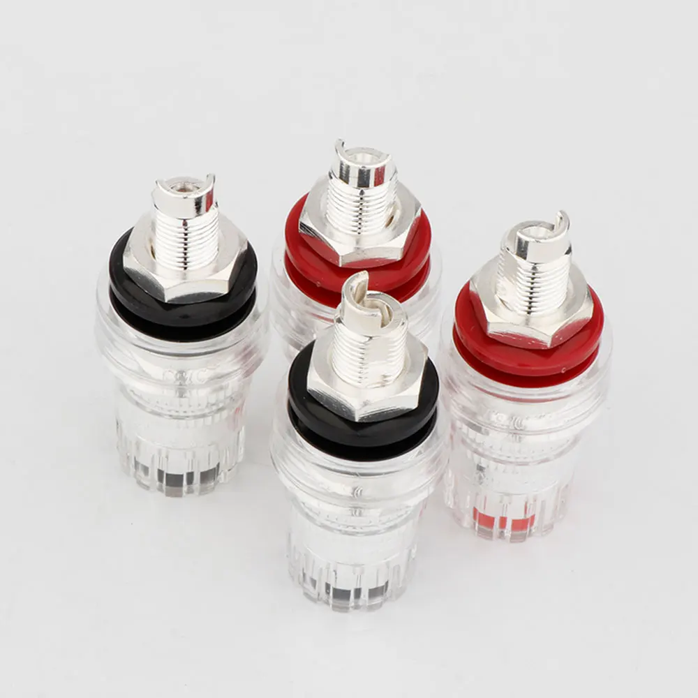 Pos pengikat pendek berlapis perak AG gaya CMC hifi, soket steker pisang, tiang pengikat konektor Terminal Speaker DIY