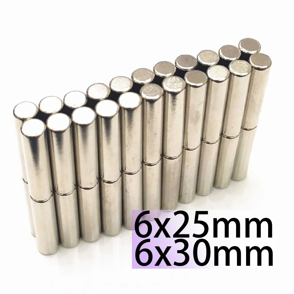 N35 6x25 6x30 Round Magnet Super Powerful Middle Neodymium 6*25 6*30 Magnets For Door Search Magnetic Fridge Wholesale