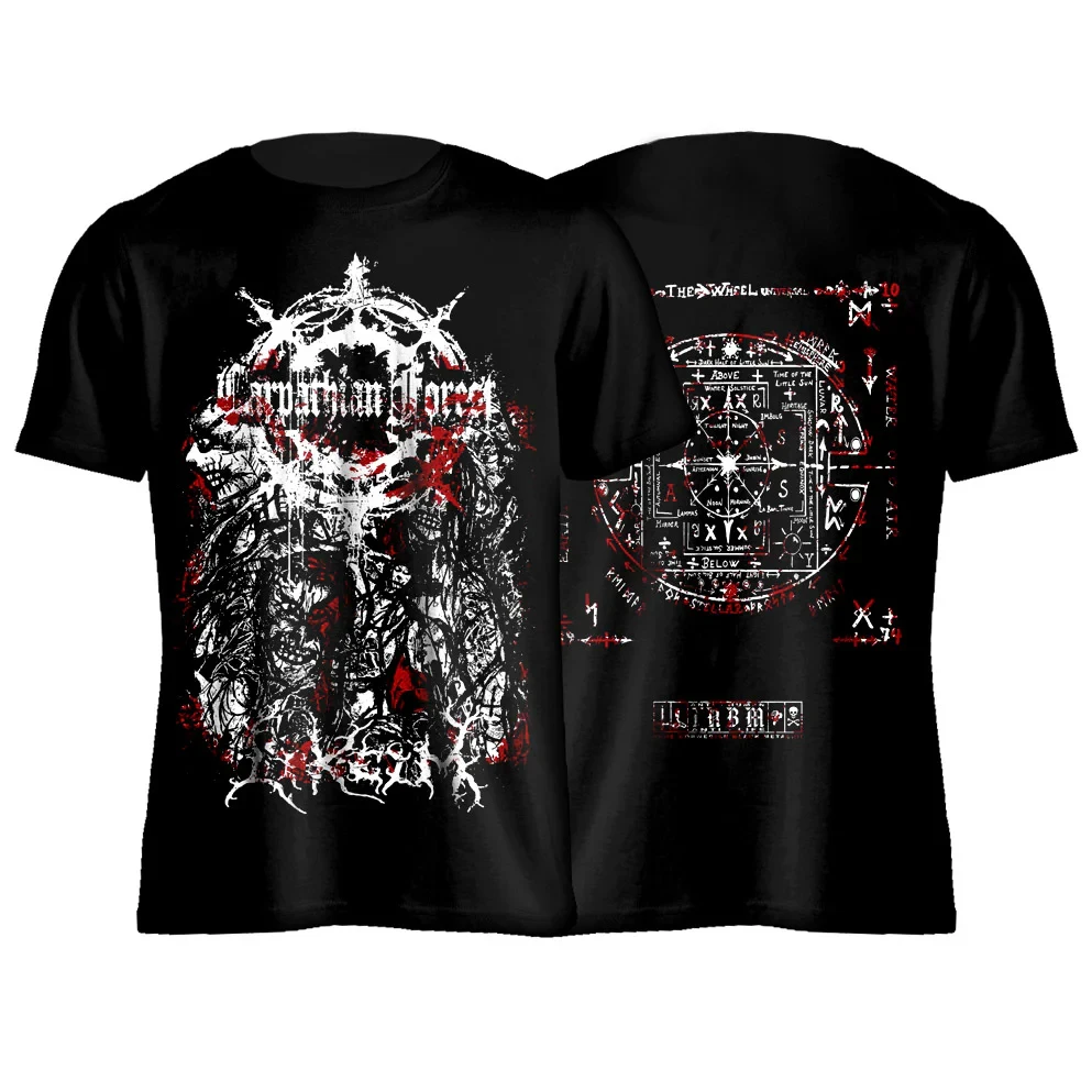 تي شيرت رجالي من القطن الخالص بأكمام قصيرة من المعدن الثقيل الداكن تي شيرت كاجوال ريترو هاراجوكو ملابس الشارع الشهير نمط رياضي غير رسمي ثقافة فرعية #1