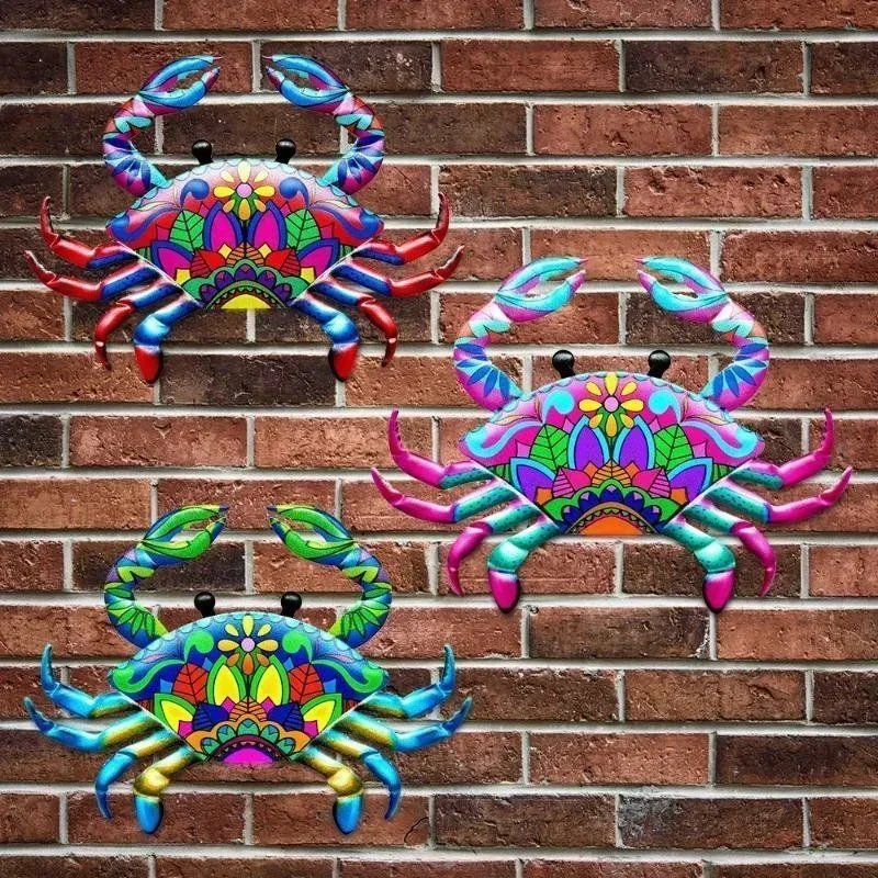 

Crafts Iron Art Artwork Statue Sculpture Metal Crab Wall Art Hanging Ornament Garden Decoration Home Decoration Indoor Outdoor