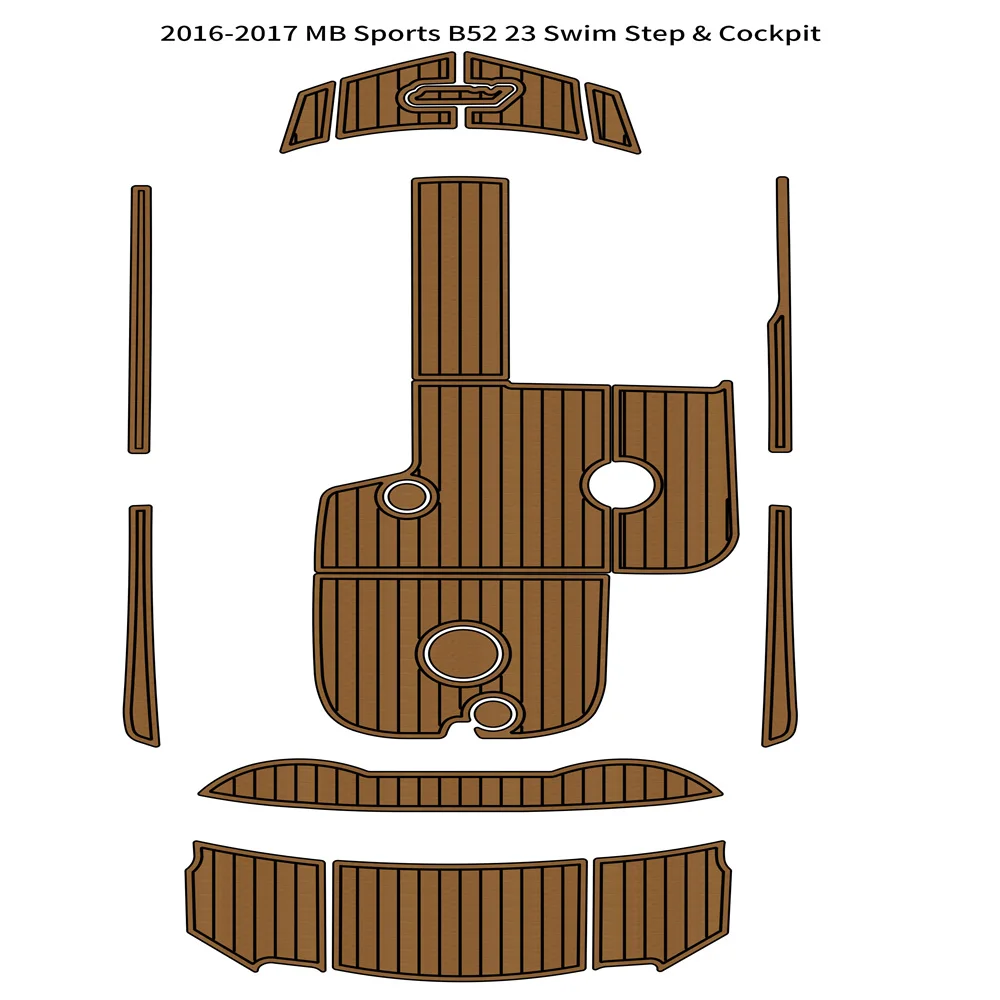 

2016-2017 MB Sports B52 23 Swim Step Cockpit Pad Boat EVA Teak Deck Floor Mat