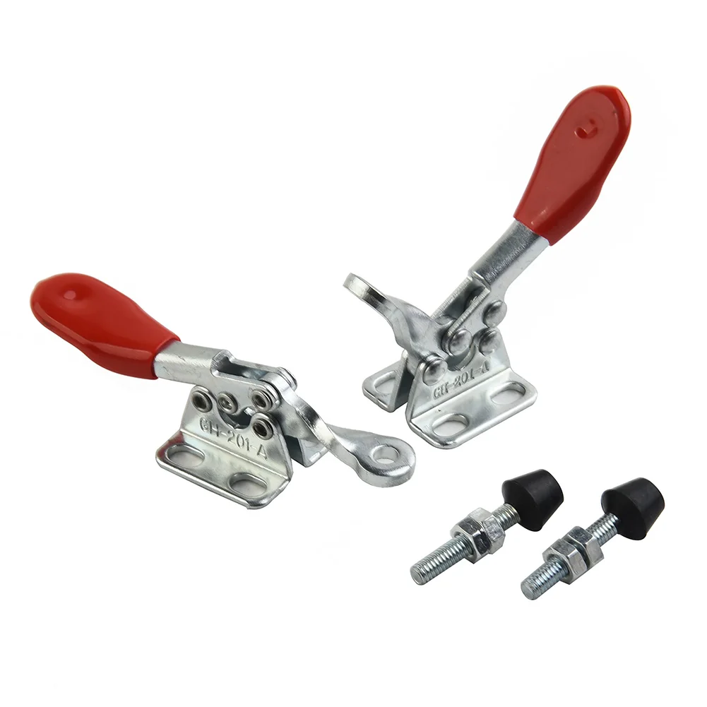 10 stücke Toggle Clamp GH-201A 27 kg Quick Release Hand Werkzeuge Horizontale Clip Set U-förmigen Bar Hand Werkzeug für Holzbearbeitung Tischlerei