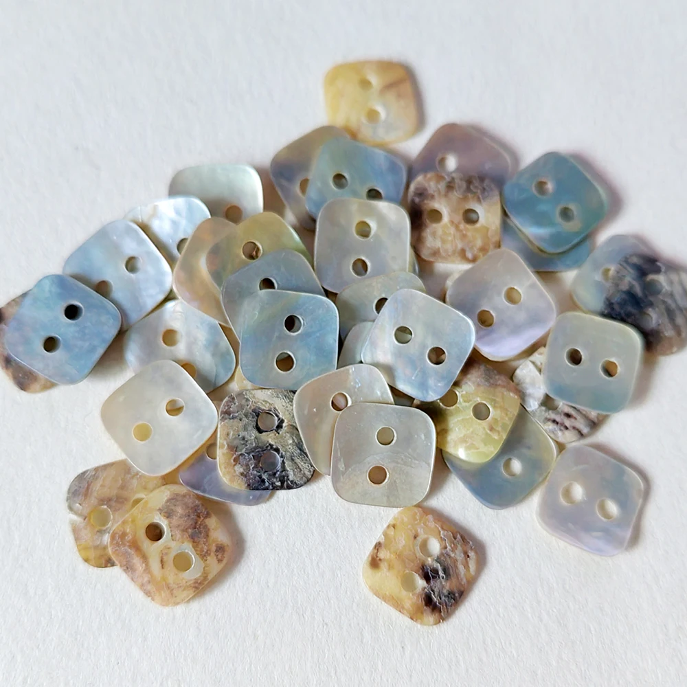 50pcs 12.8mm 2 hole square shape natural shell shirt buttons for sewing Diy craft decorative accessories