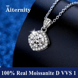 100% Real Moissanite Pendant Necklace D Color 1 Carat GRA Certificate for Women Wedding Bridal S925 Sterling Silver Fine Jewelry