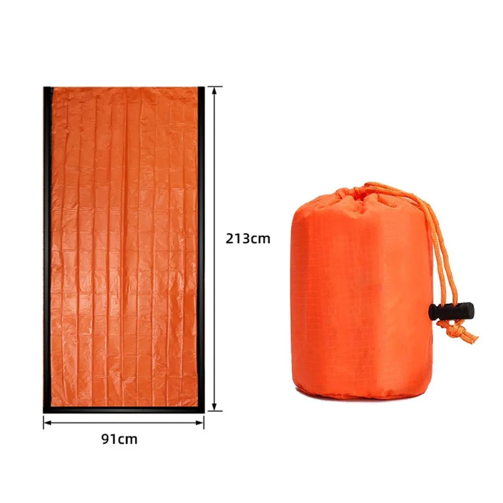 1 Set Waterproof Survival Sleeping Bag Windproof Portable Bivy Sack Rescue Kit Reusable Aluminum Thermal Blanket Shelter