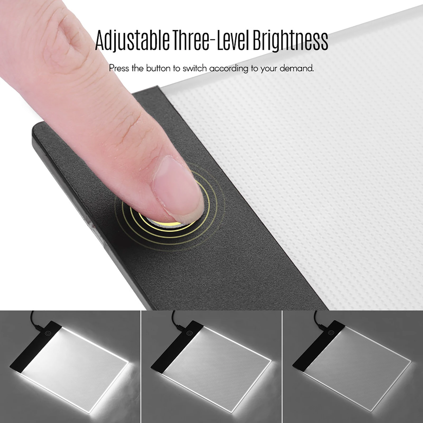 LED A5 Graphic Tablet Light Pad Digital Tablet Copyboard with 3-level Adjustable Brightness for Tracing Drawing Copying Viewing