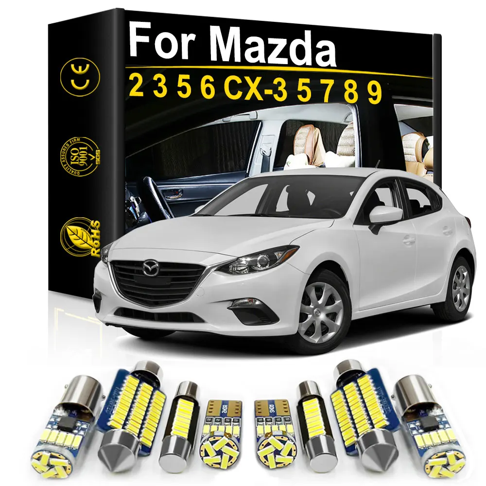 Zestaw żarówek wewnętrznych LED do Mazda 2 3 5 6 CX-9 CX3 CX5 CX7 CX8 CX9 1996- 2007 2010 2014 2015 2016 2017 2018 2019 2020 2021