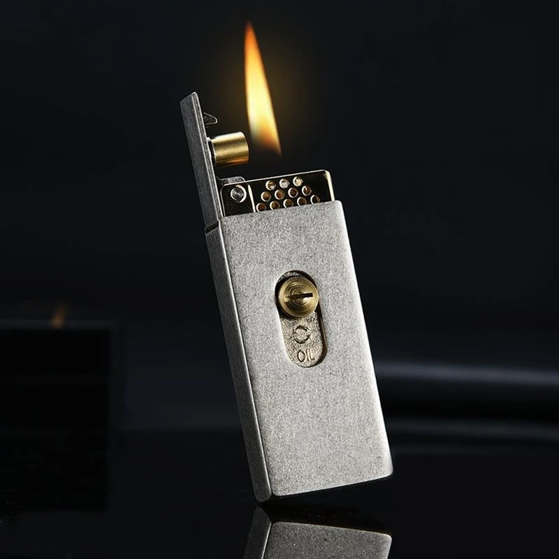 New Pure Brass Windproof Kerosene Lighter Classic Retro Originality Automatic Ejection Ignition High End Gift Lighter