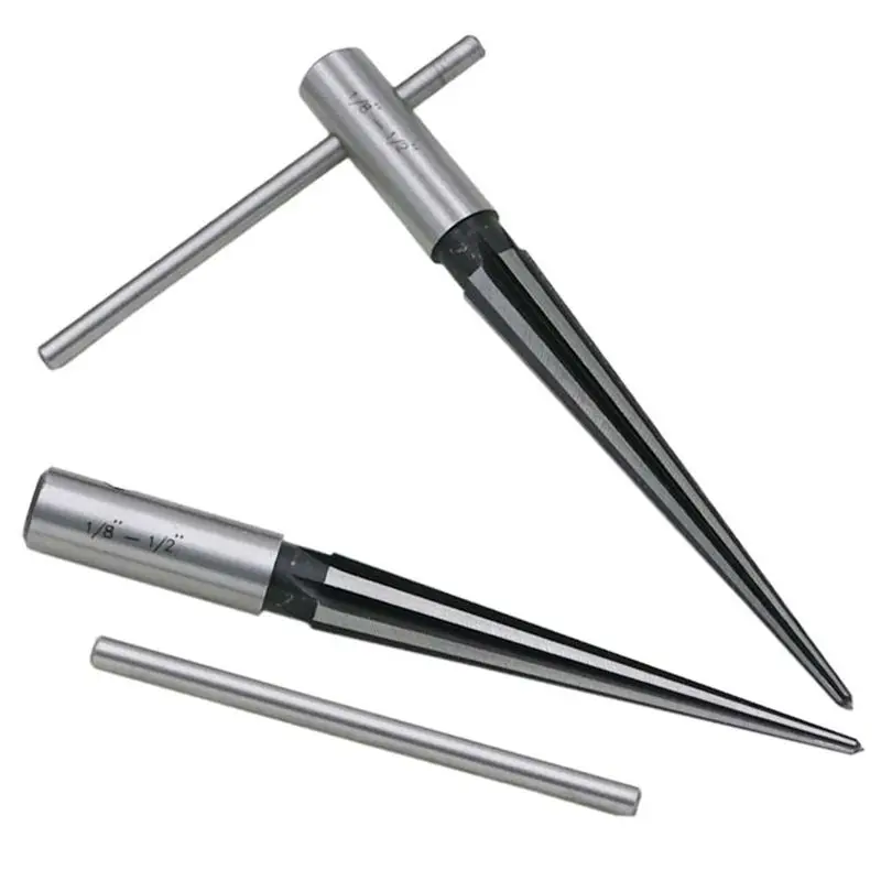 T Handle Reamer, 3-13mm/5-16mm 1：10 Tapered/Fluted, Bridge Pin Hole Reamer Chamfering Open Guitar Woodworker Luthier Tool