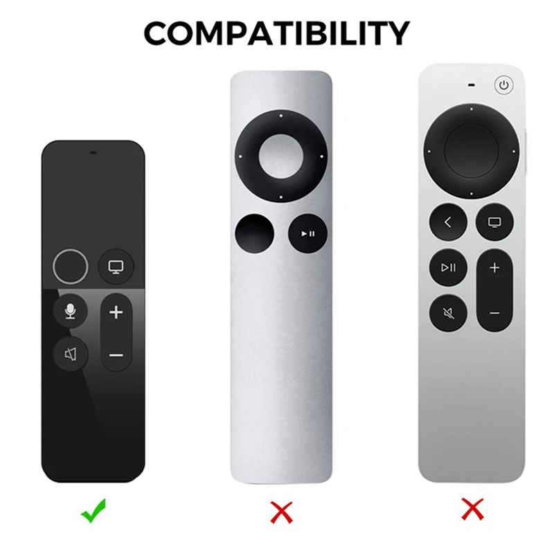 2X For 2017 Apple TV HD/4K Siri Remote TV Siri Remote 1St Gen Case With For Airtag Holder Anti Slip Silicone Cover, Blue