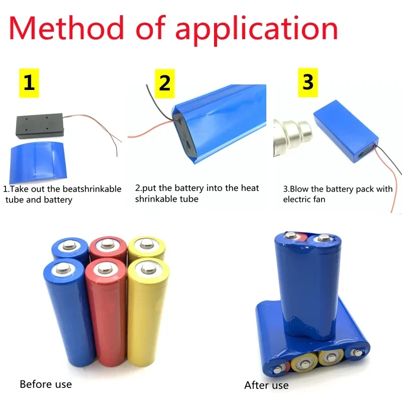 1m PVC Heat Shrink Tube 18650 Lipo Battery Pack Width 70mm ~ 420mm Insulated Protection Film Wrap lithium Case Cable Sleeve