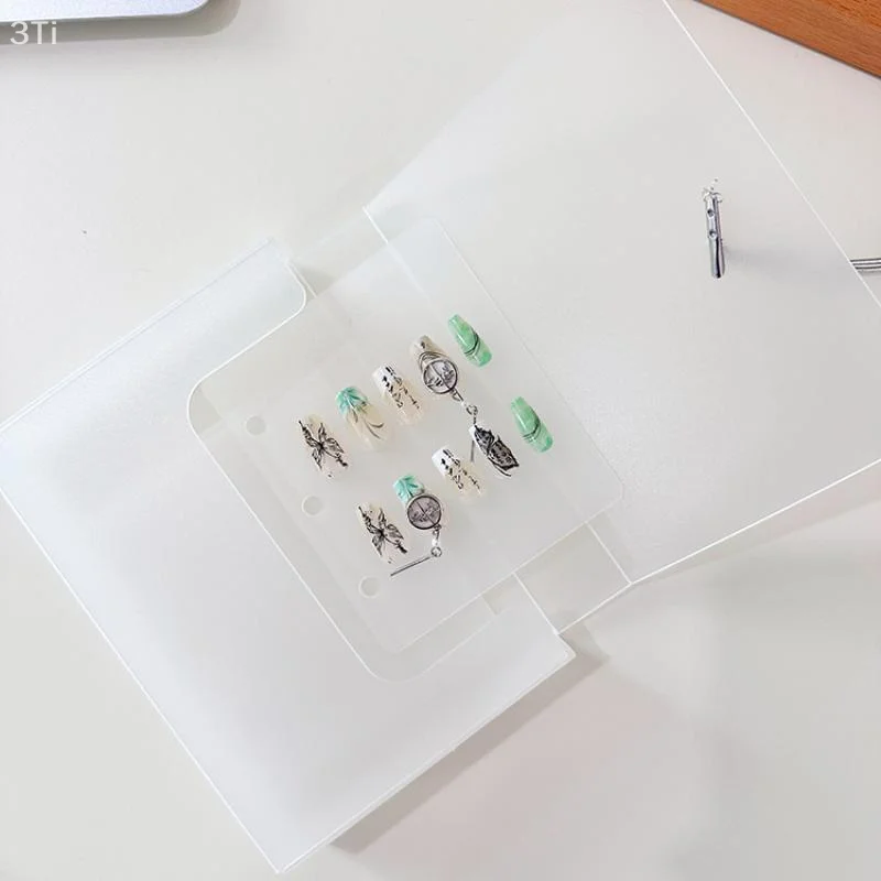 Fotokaarten Frosted Opbergdoos Met Touw Nail Art Display Houder M5 Notebook Materiaal Organizer Draagbare Album Manicure Tool DIY