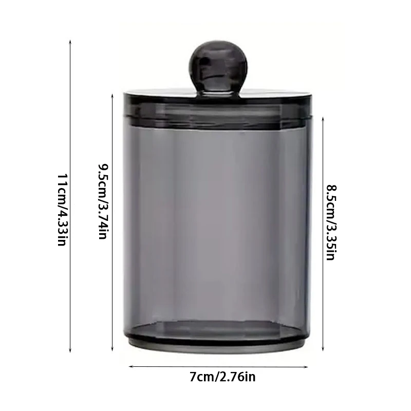 Suitable For Cotton Balls, Cotton Swabs Cotton Swab Storage Box Apothecary Jar Bathroom Jar Black Plastic Holder Storage Box