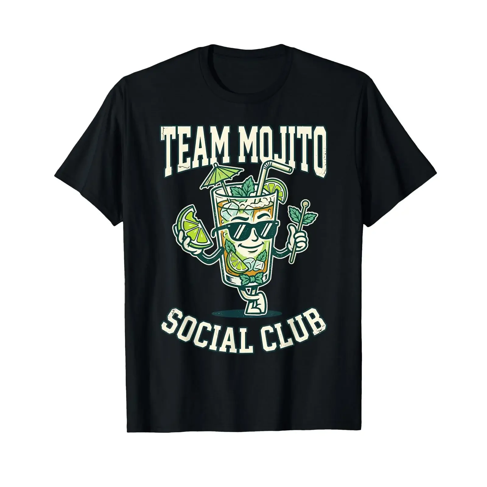 Stag Party Team Mojito Cocktail for Bartender T Shirt vintage Washed graphic Slightly Breathable Casual Versatile streetwear
