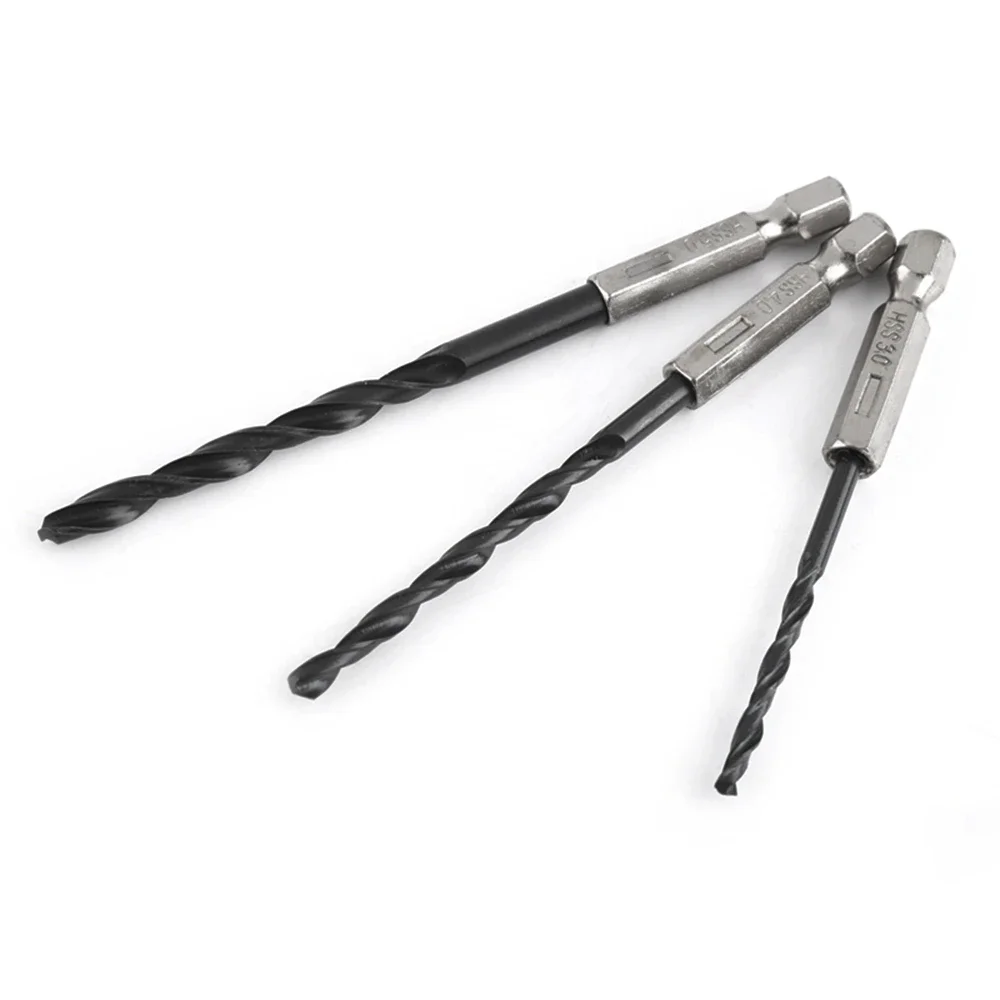 Imagem -02 - Hss Twisted Drill Bit Grupo Aço Nitreto Saw Grupo Black Ferramentas Elétricas Hex Shank mm mm mm 15 Pcs