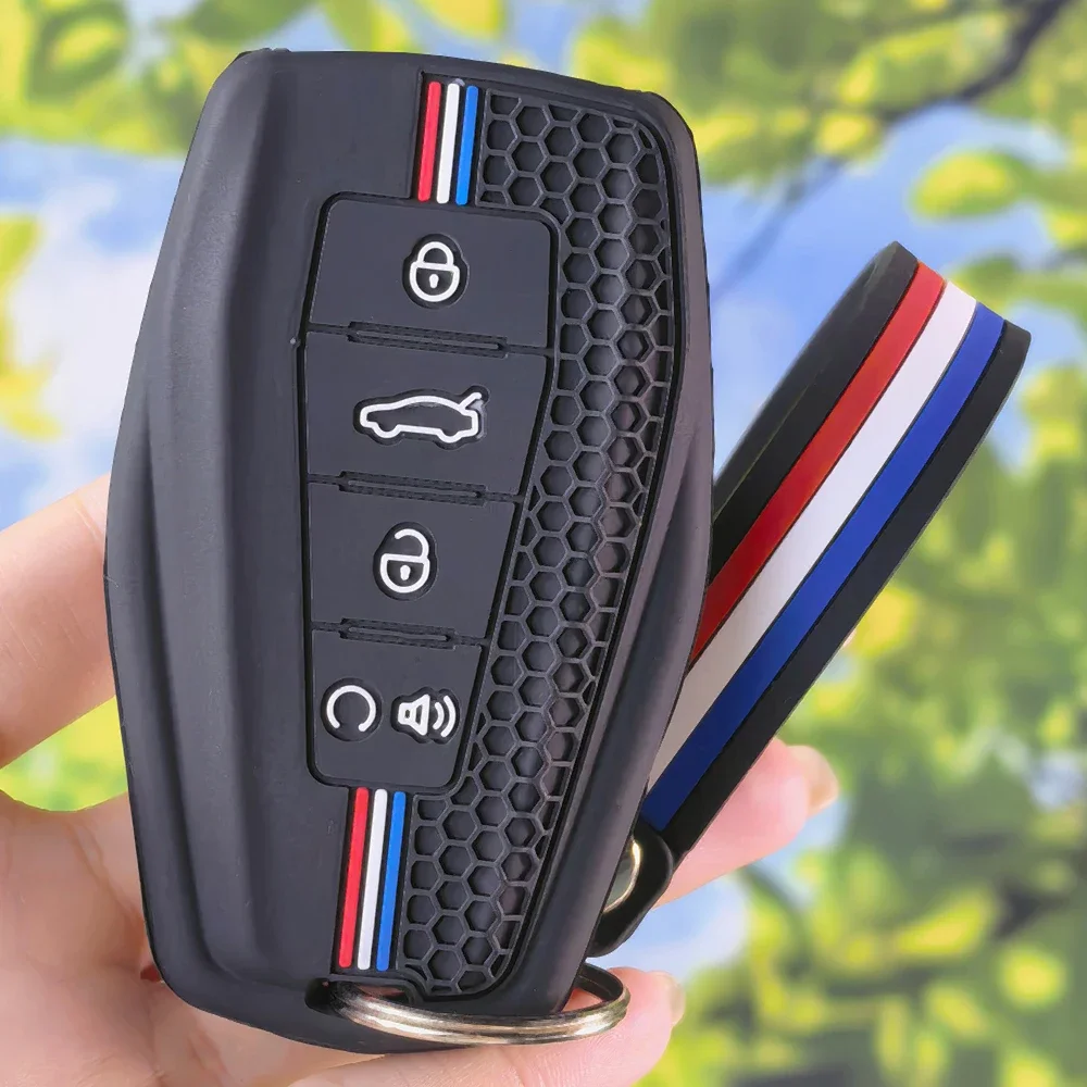 New Honeycomb Key Cover With Keychain For Geely Okavango Coolray Atlas Monjaro Tugella Emgrand GT‑S Proton X50 X70 Fob Shell