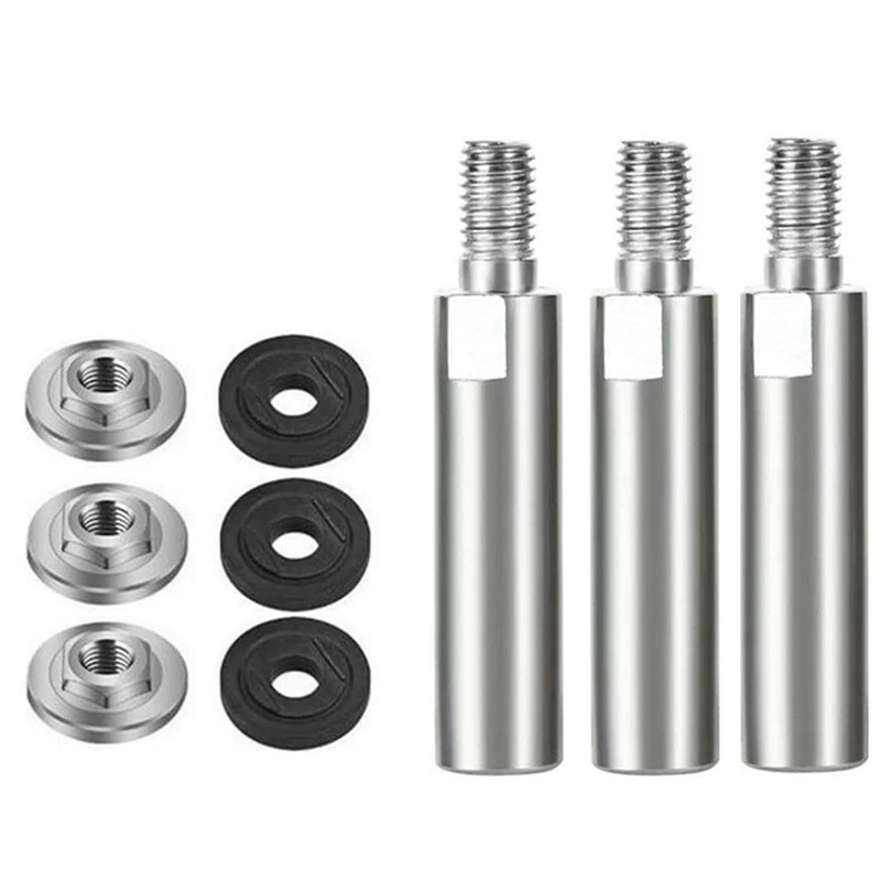 1Set Extension Rod Angle Grinder Extension Shaft Joint M10 Tooth Modified Grinding Tool Extension Set Silver