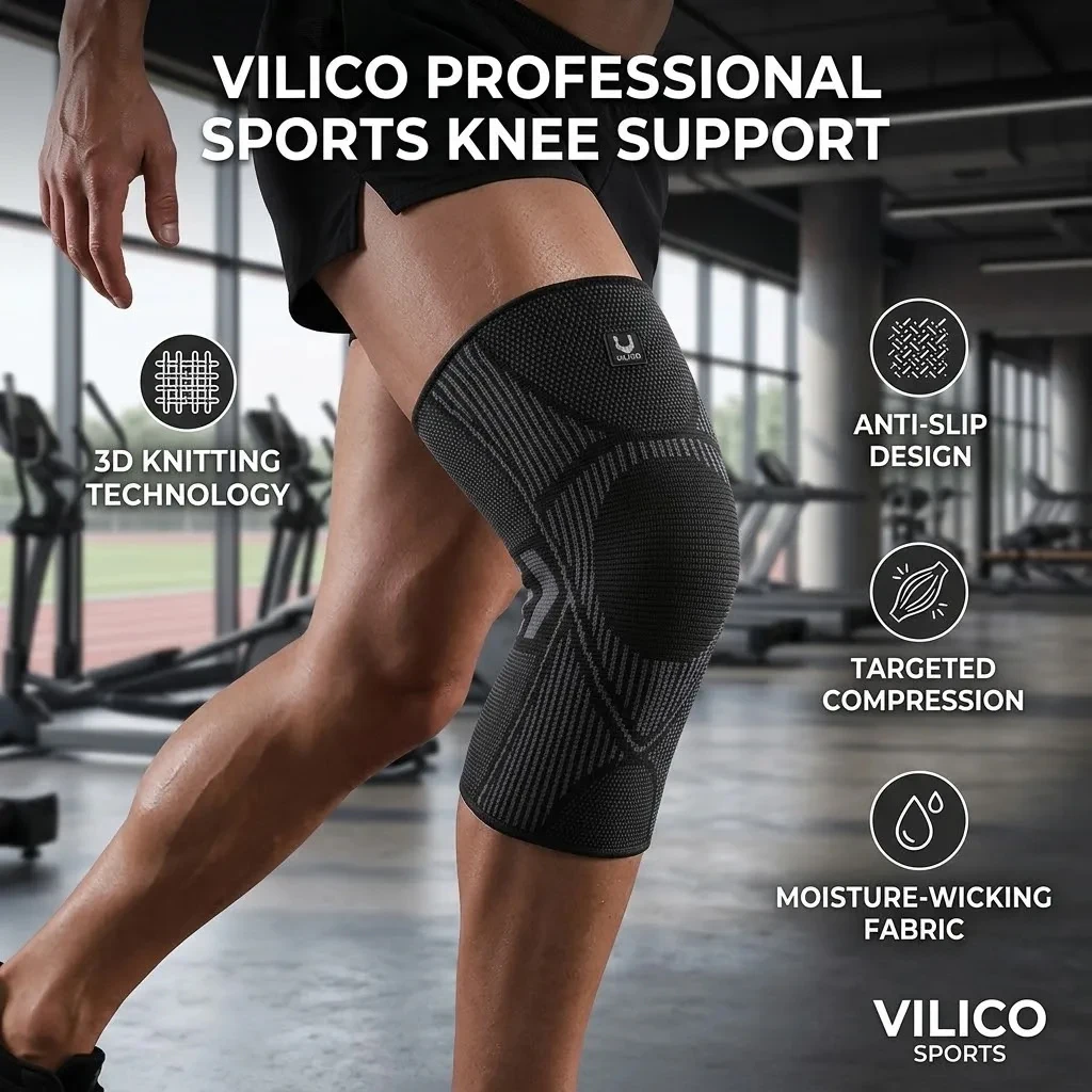 Professional Adjustable Knob Knee Pads Elastic Thin Sports Knee Brace Non-Slip Spring Support Shin Defender Basketball