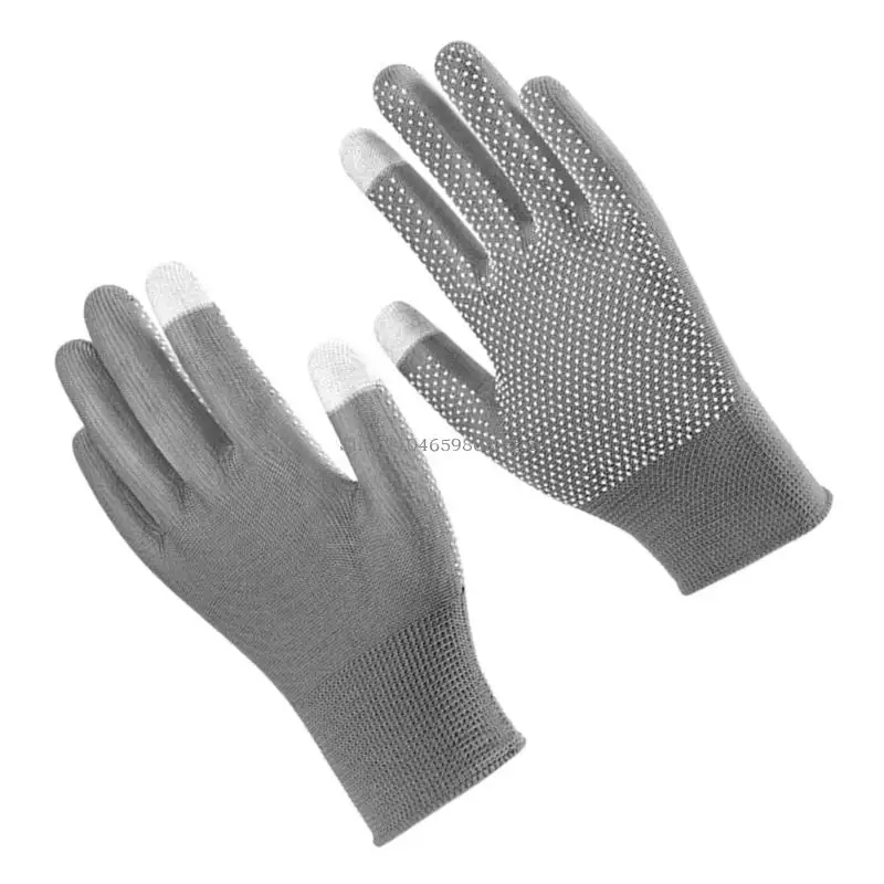 قفازات واقية رقيقة المظهر تعمل باللمس، مزيج من ألياف الكربون المستجيبة، طلاء مانع للانزلاق من أجل بيئة عمل دقيقة
