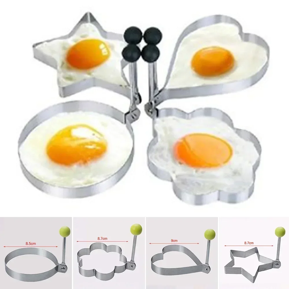 

4Style Fried Egg Pancake Shaper Omelette Mold Mould Gadget Stainless Steel Frying Egg Cooking Kitchen Accessories