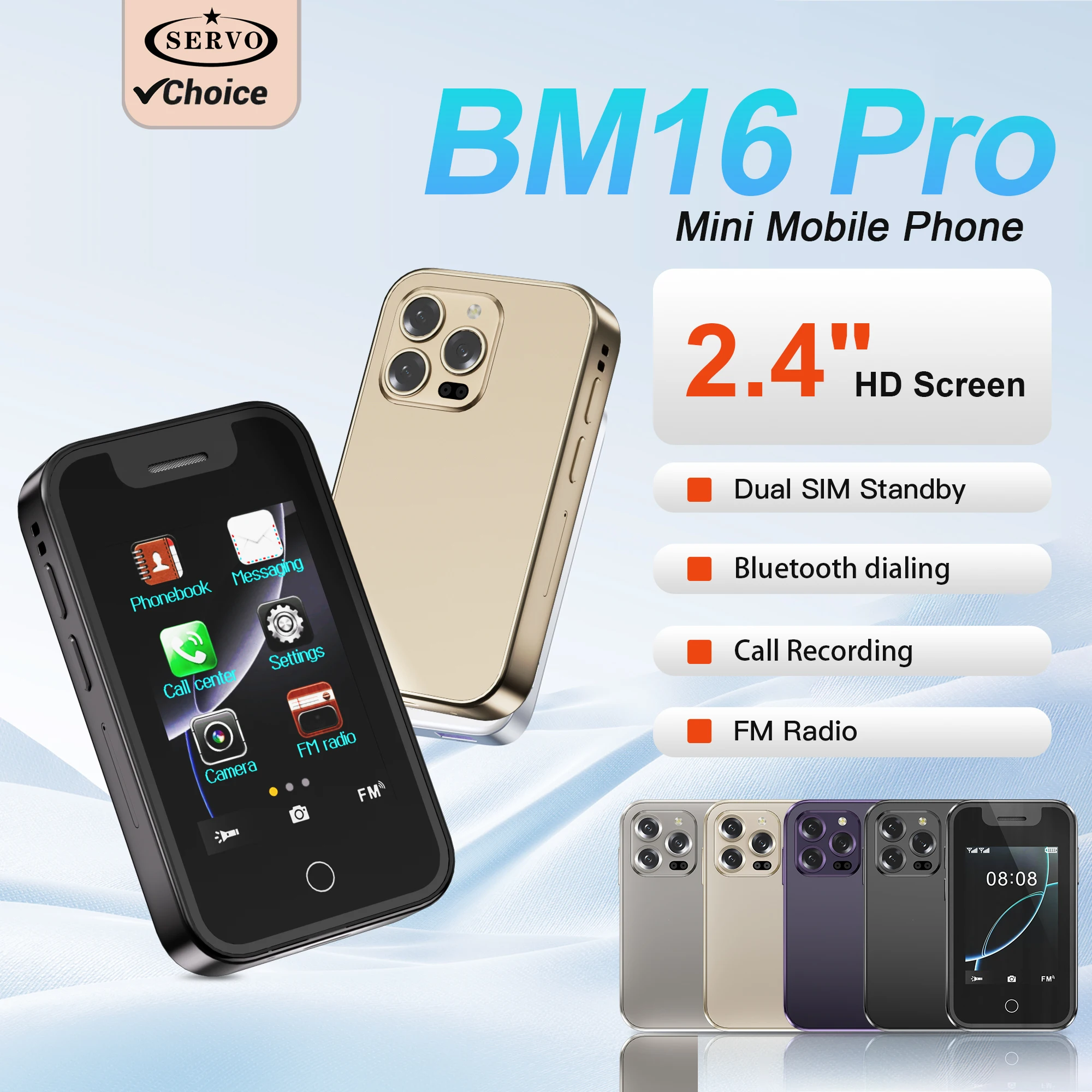 SERVO BM16 PRO Mini Mobile Phone 2.4