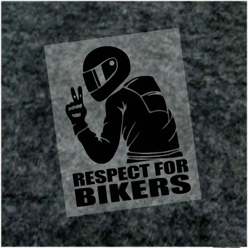 Respect For Bikers Scratch‑Proof Waterproof Car Sticker Multi Color Choices Perfect For Motorcycle Helmet Laptop Decor