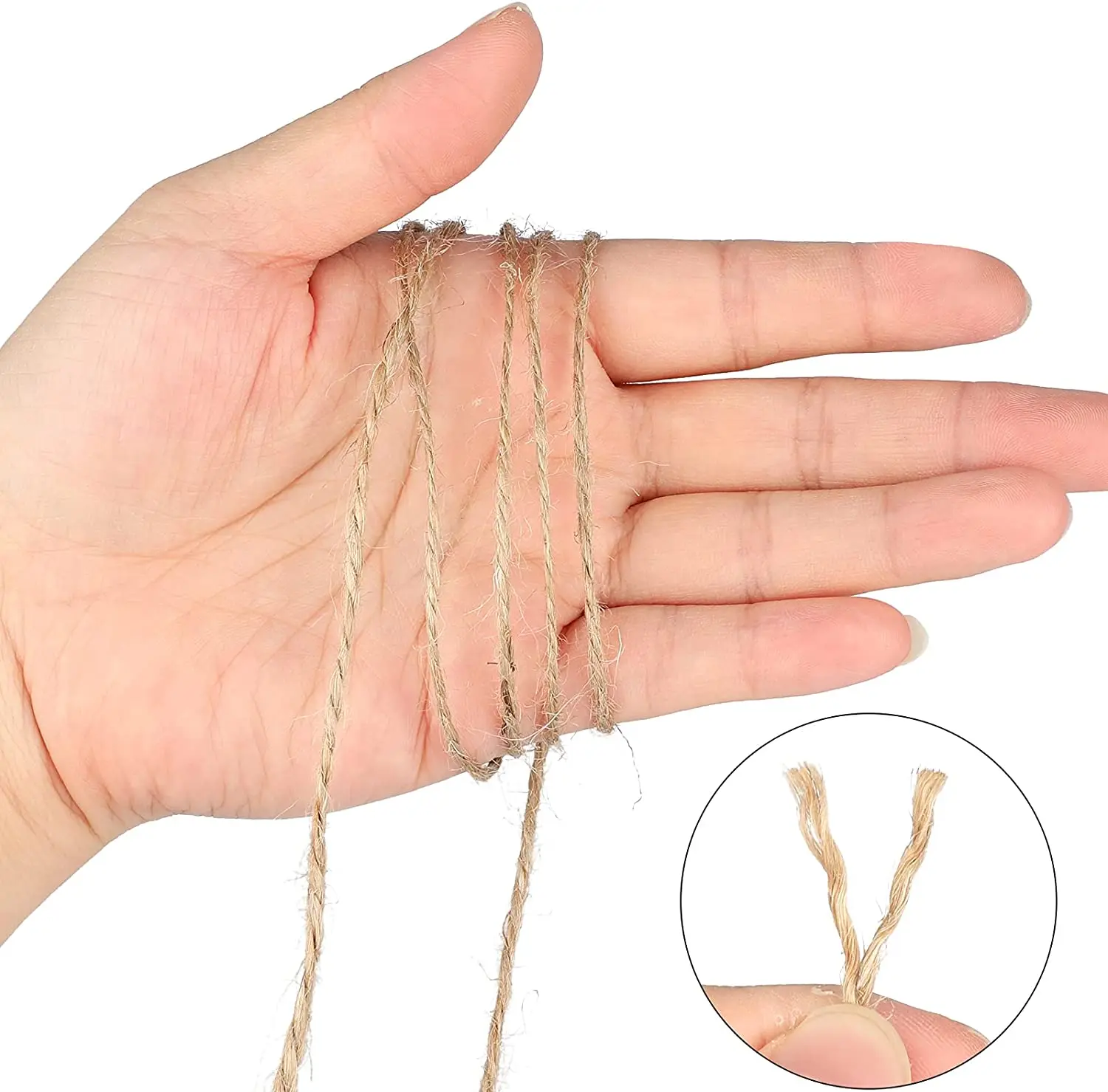 1MM 2MM Natural Vintage Jute Rope Cord String Twine Burlap DIY Crafts Gift Wrapping Jute Hemp Gardening Wedding Party Decoration