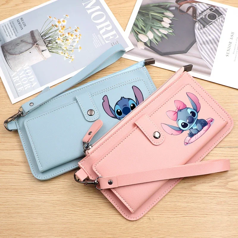 

Disney Stitch Long Purse PU Fashion Women Clutch Wallets Classic Card Holder Luxury Female Zipper Coin Pocket Birthday Gifts