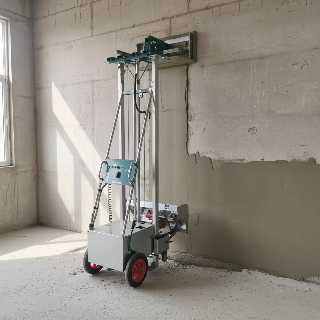 Electric Wall Plastering Machine with Automatic Leveling System Ceiling-Braced Rendering Equipment for Rapid Interior Wall